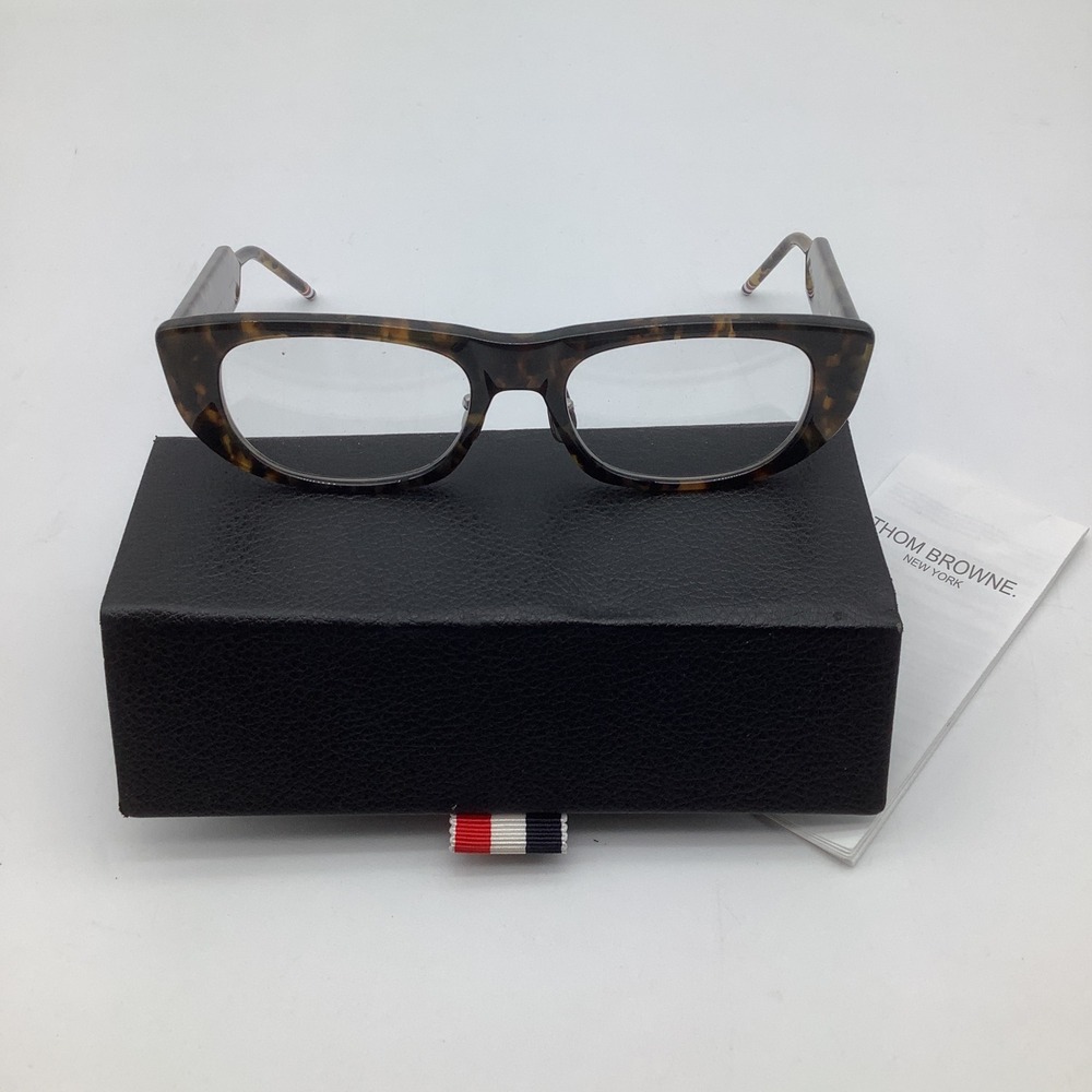 Thom Browne TBX417-53-02AF Tortoise Cat Eyeglasses Frames 53-19-147 New
